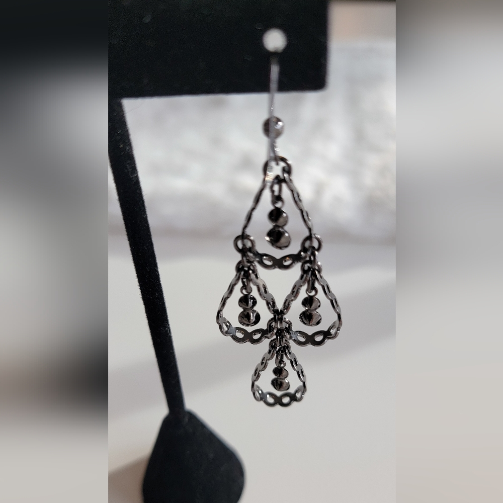 Dangle Earrings With Rhinestones - Picture 5 of 6